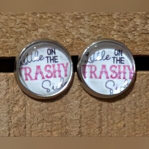 💟Little On The Trashy Side Handmade Stud Earrings